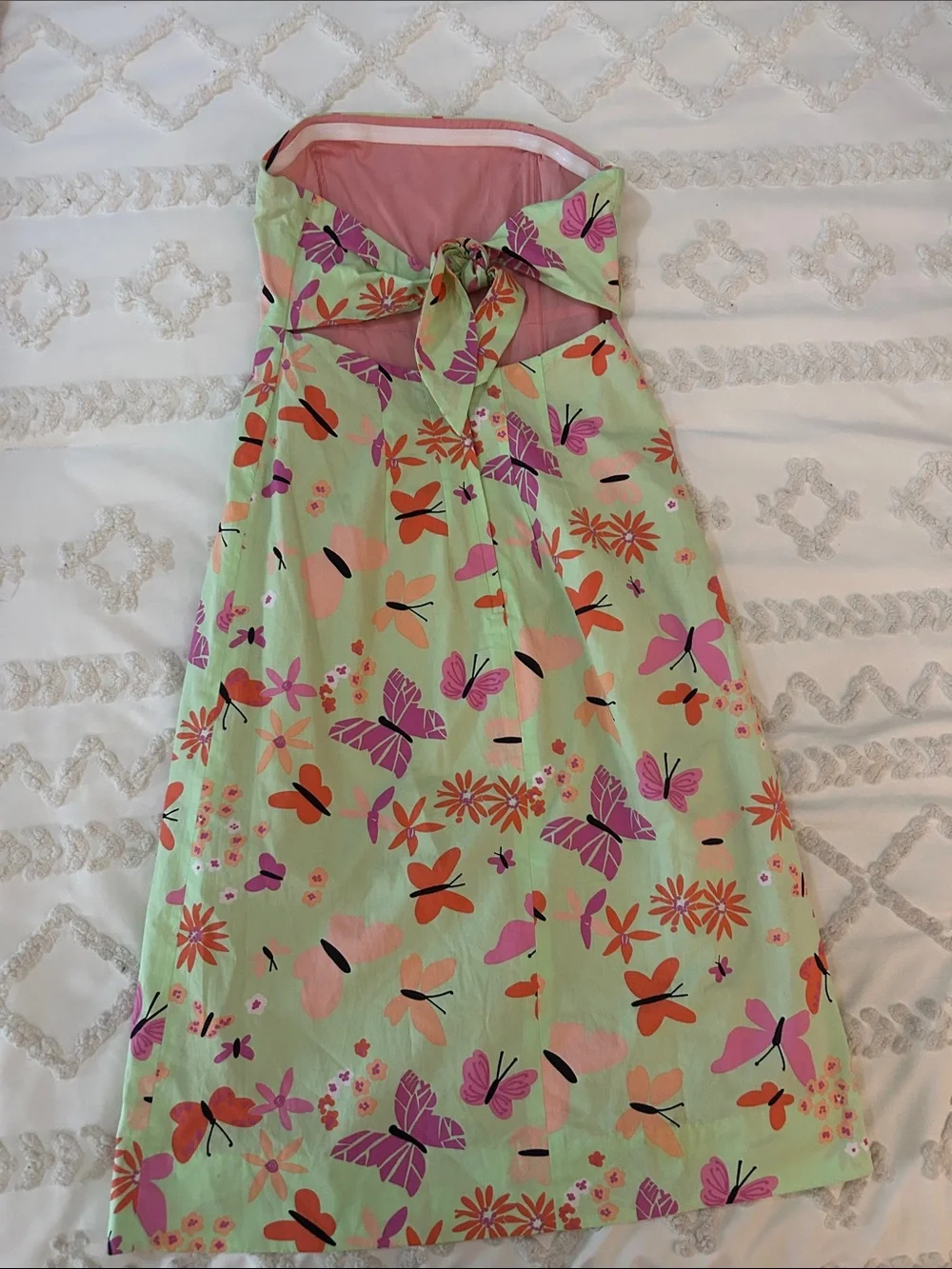 Lilly Pulitzer Pink vintage and Mint Floral Strapless Dress size 0 - Picture 8 of 8